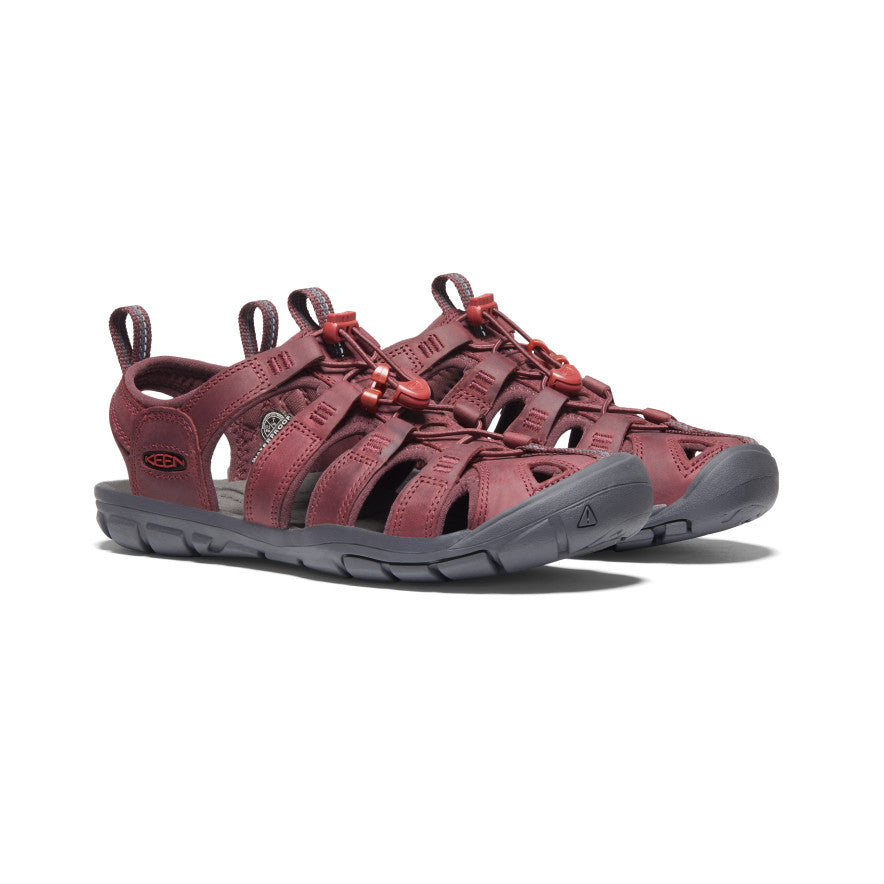 Sandales en cuir pour femmes Clearwater CNX Dahlia rouge/vin