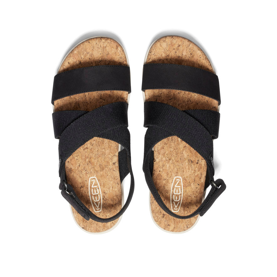 Sandales croisées Elle pour femmes Noir/Bouleau