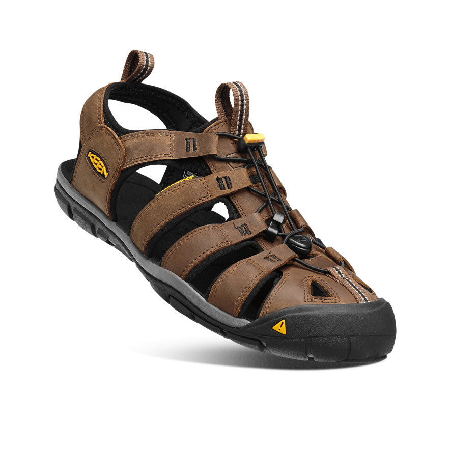 Sandales en cuir Clearwater CNX pour homme Terre foncée/Noir