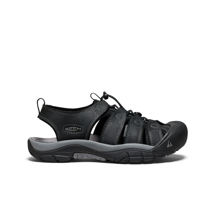 Sandales en cuir Newport pour hommes Noir/Gris acier -  1
