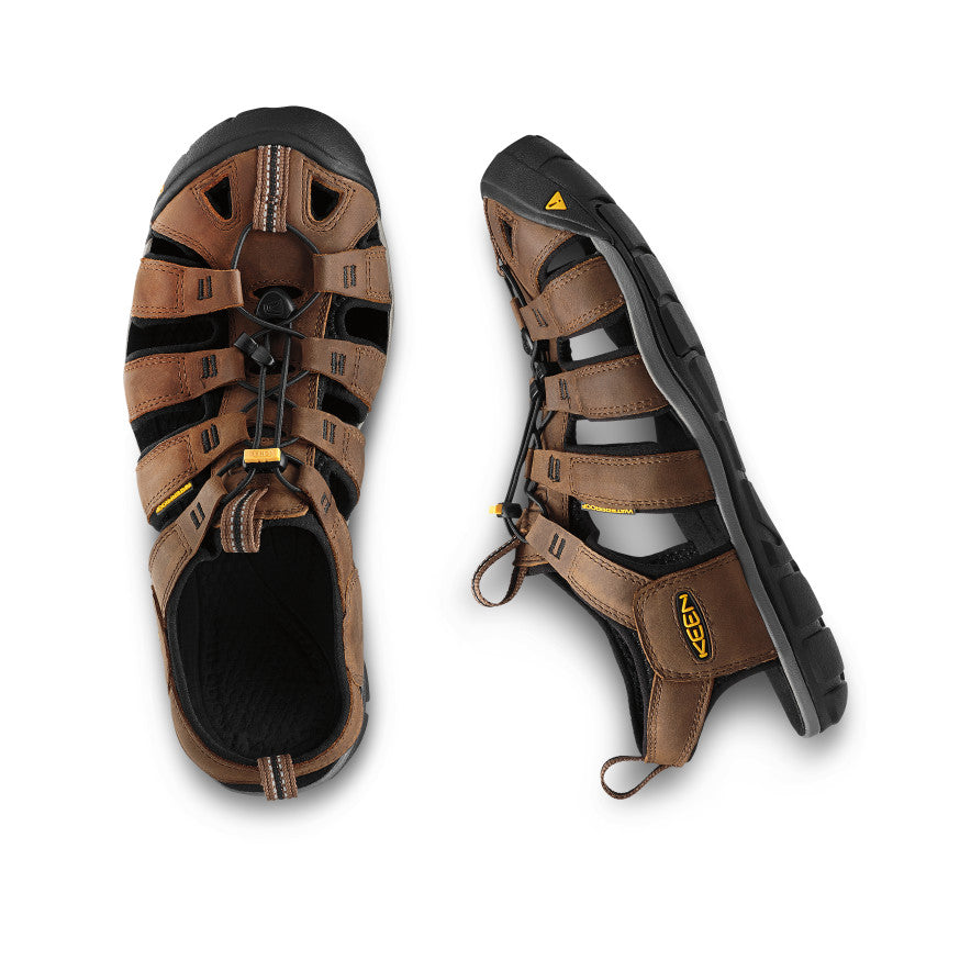 Sandales en cuir Clearwater CNX pour homme Terre foncée/Noir