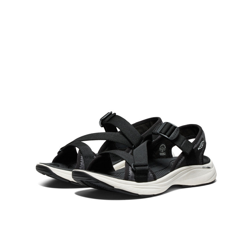 Sandales Leiki à bout ouvert pour femme Noir/Blanc étoilé