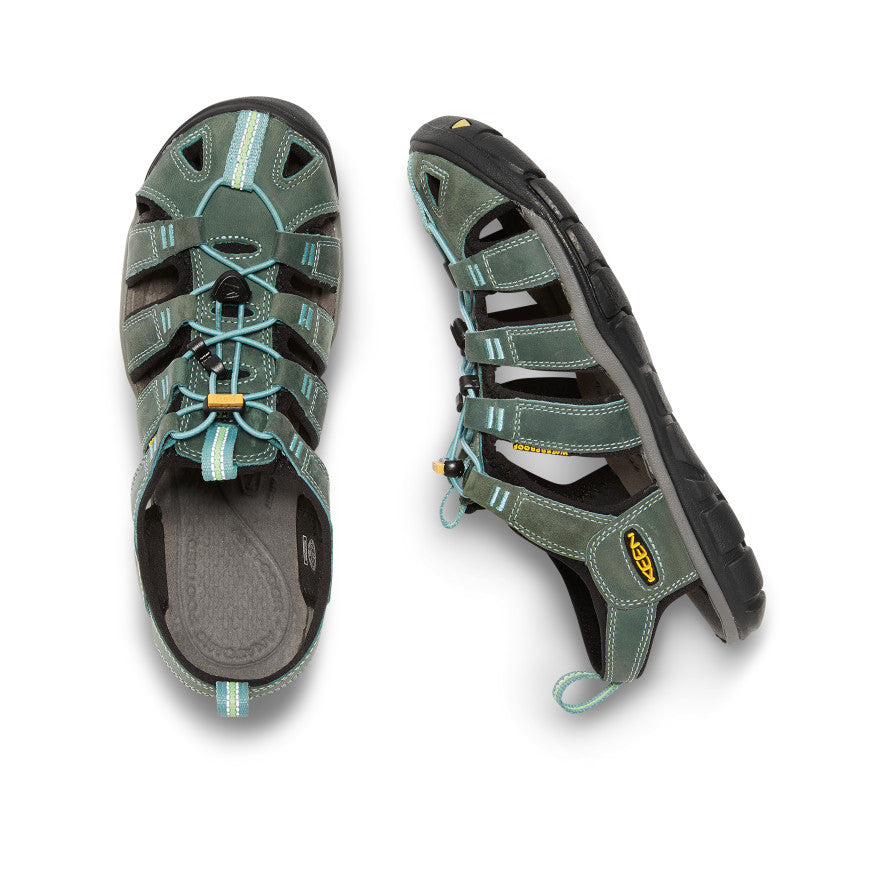 Sandales en cuir pour femmes Clearwater CNX Bleu minéral/Jaune -  4