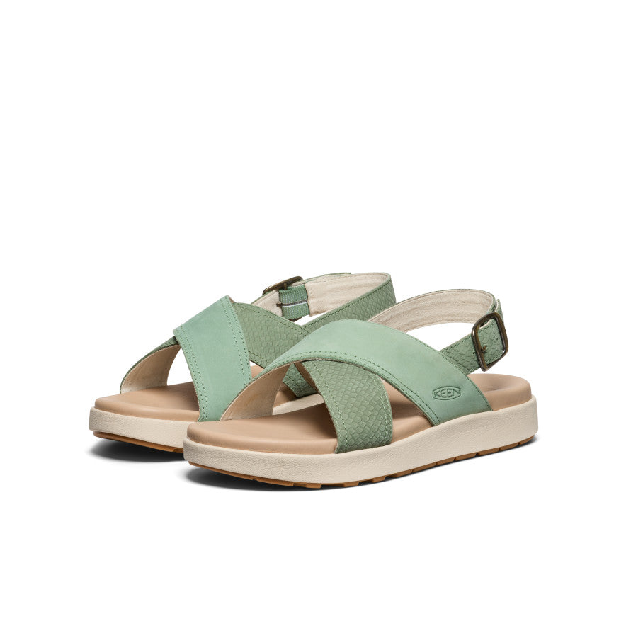 Sandalias cruzadas Elle Luxe para mujer Vert granit/Vert granit