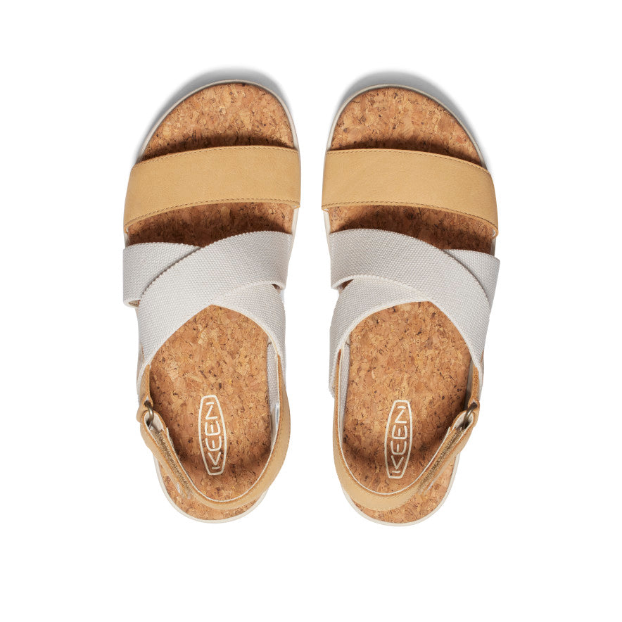 Sandales croisées Elle pour femmes Bouleau/Curry -  4