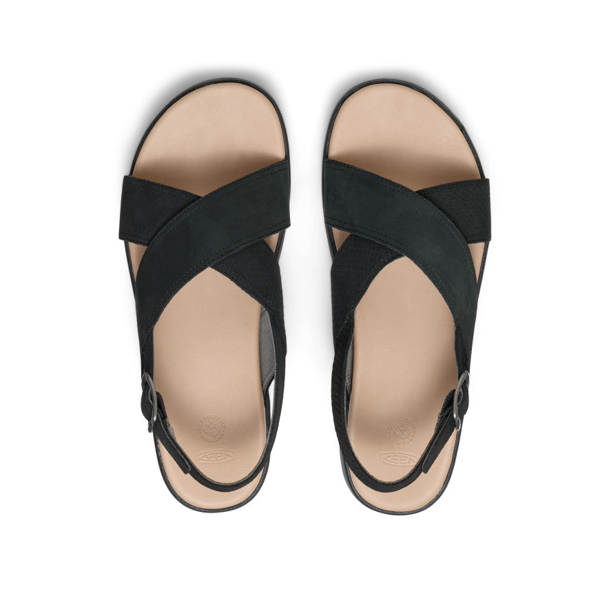 Sandalias cruzadas Elle Luxe para mujer Noir/Noir