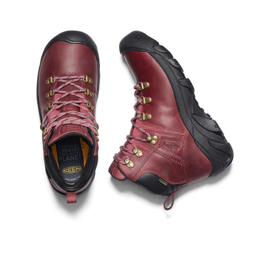 Bottes de randonnée imperméables Pyrénées pour femmes Rouge/noir tibétain
