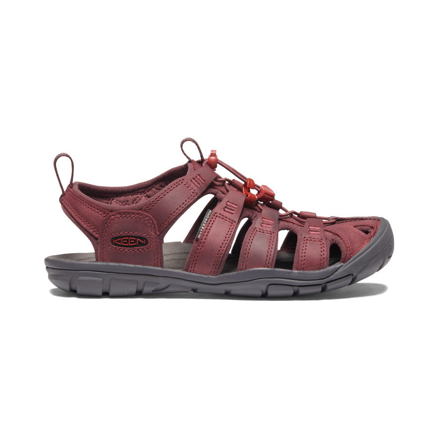 Sandales en cuir pour femmes Clearwater CNX Dahlia rouge/vin