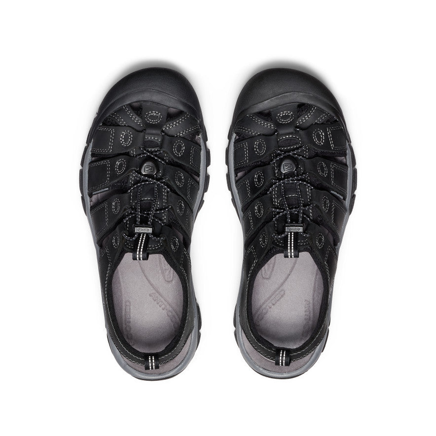 Sandales en cuir Newport pour hommes Noir/Gris acier -  4