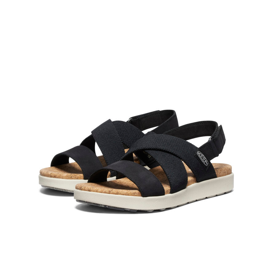 Sandales croisées Elle pour femmes Noir/Bouleau