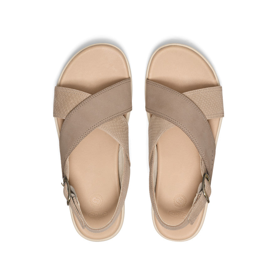 Sandalias cruzadas Elle Luxe para mujer Plaza Taupe/Brinde -  4