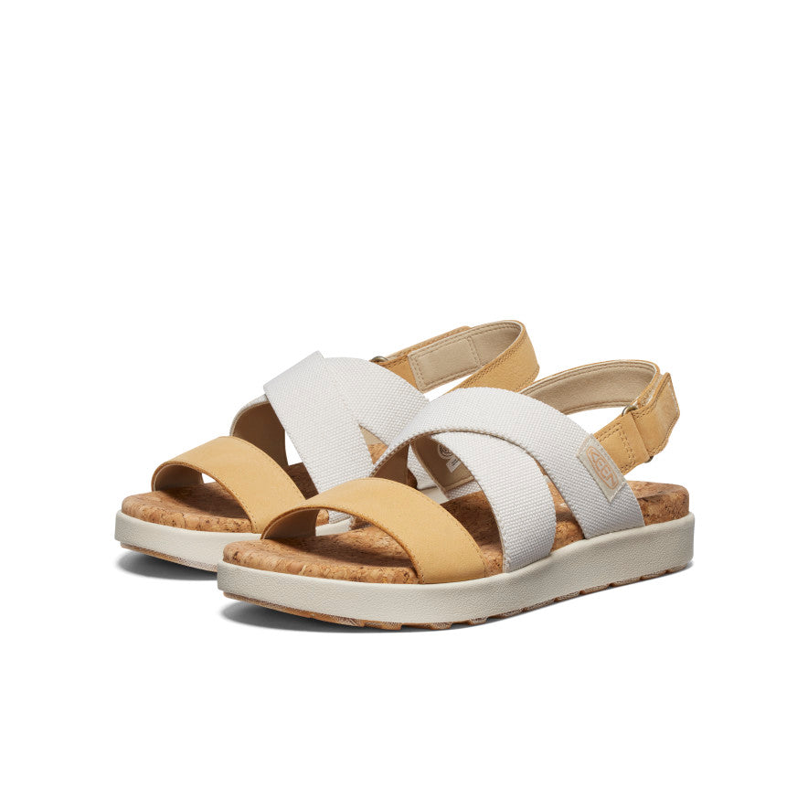 Sandales croisées Elle pour femmes Bouleau/Curry -  2