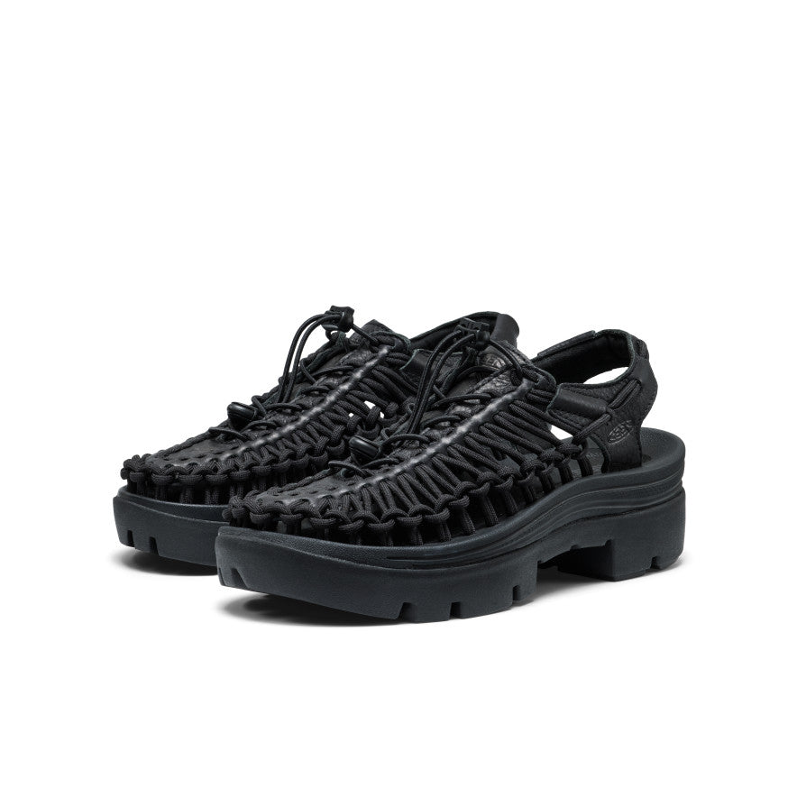 Baskets UNEEK PLT unisexes Feuille noire lisse