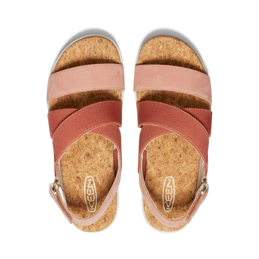 Sandales croisées Elle pour femmes Argile cuite/liège